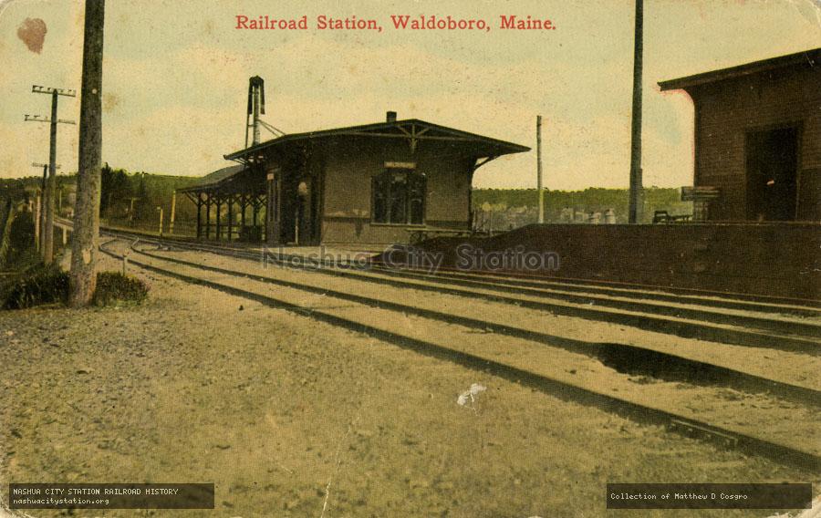 Postcard: Railroad Station, Waldoboro, Maine